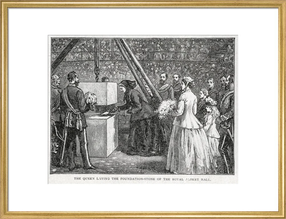 Close Up of Queen Victoria Laying the Hall's Foundation Stone Art Print - Image 16