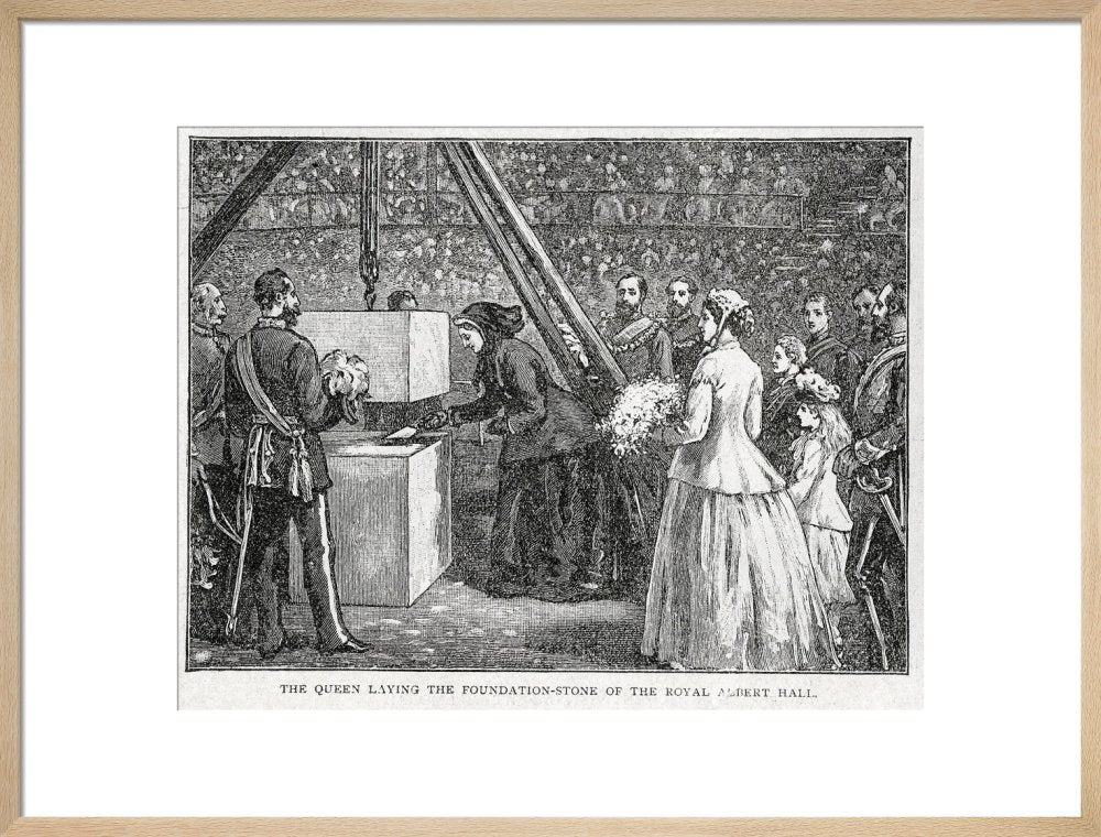 Close Up of Queen Victoria Laying the Hall's Foundation Stone Art Print - Image 17