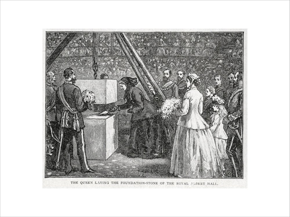 Close Up of Queen Victoria Laying the Hall's Foundation Stone Art Print - Image 18