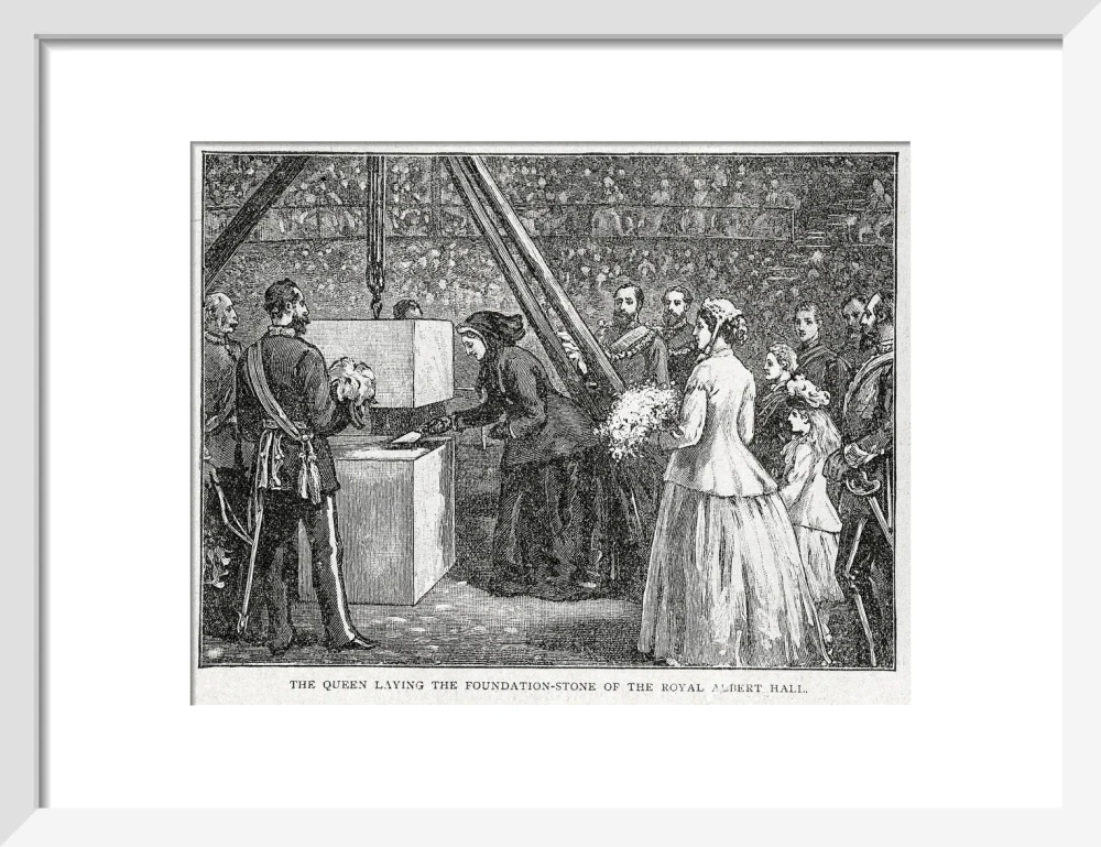 Close Up of Queen Victoria Laying the Hall's Foundation Stone Art Print - Image 24