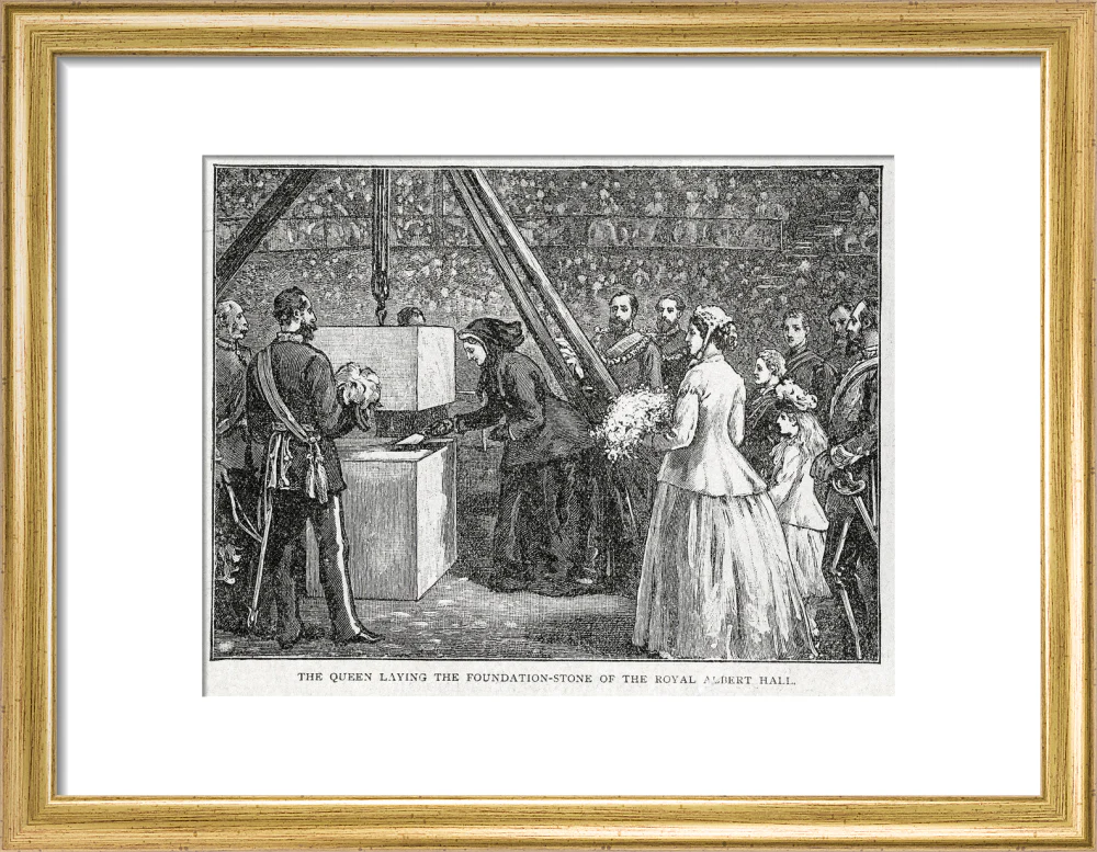 Close Up of Queen Victoria Laying the Hall's Foundation Stone Art Print - Image 25