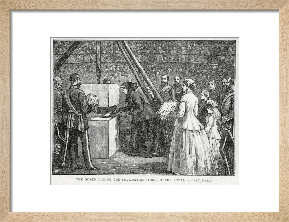 Close Up of Queen Victoria Laying the Hall's Foundation Stone Art Print - Image 26