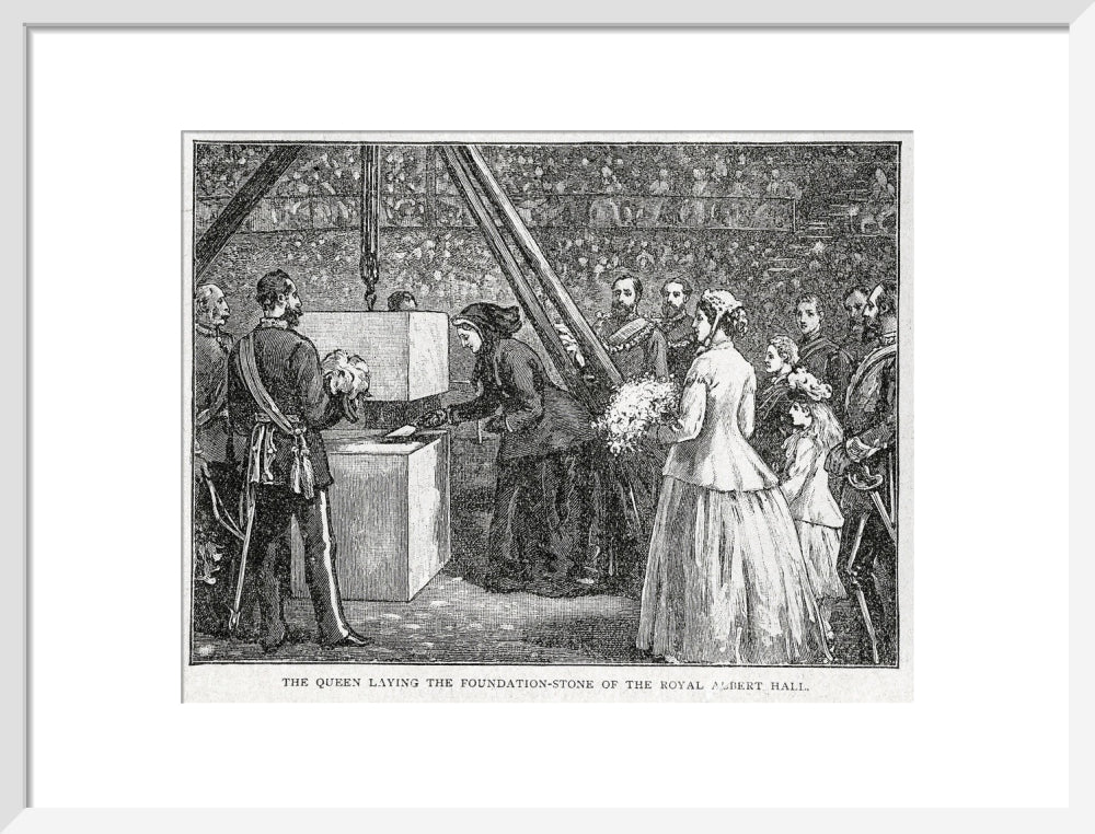 Close Up of Queen Victoria Laying the Hall's Foundation Stone Art Print - Image 29