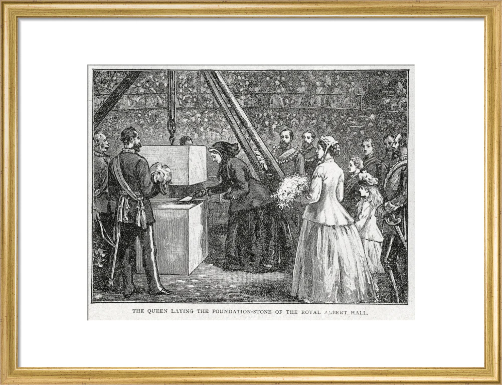 Close Up of Queen Victoria Laying the Hall's Foundation Stone Art Print - Image 30