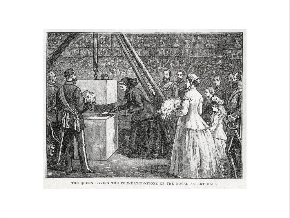 Close Up of Queen Victoria Laying the Hall's Foundation Stone Art Print - Image 32