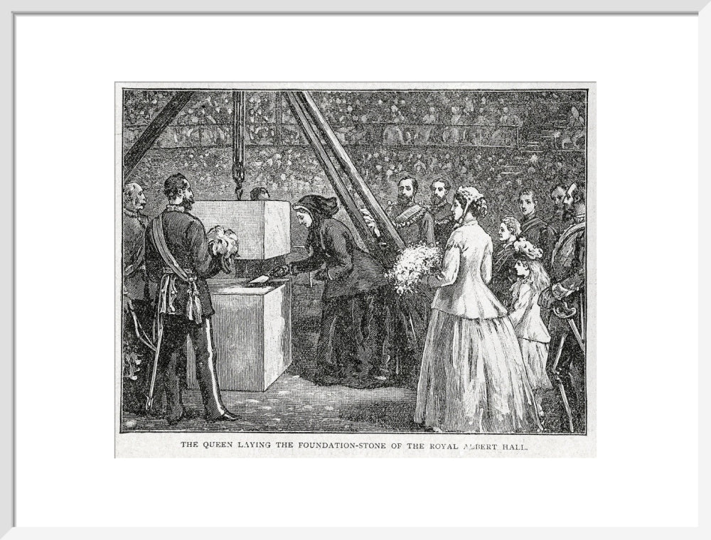 Close Up of Queen Victoria Laying the Hall's Foundation Stone Art Print - Image 34