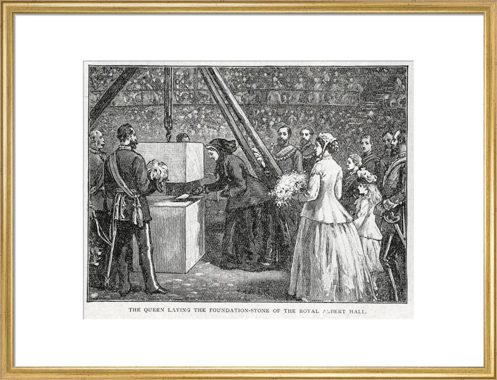 Close Up of Queen Victoria Laying the Hall's Foundation Stone Art Print - Image 35