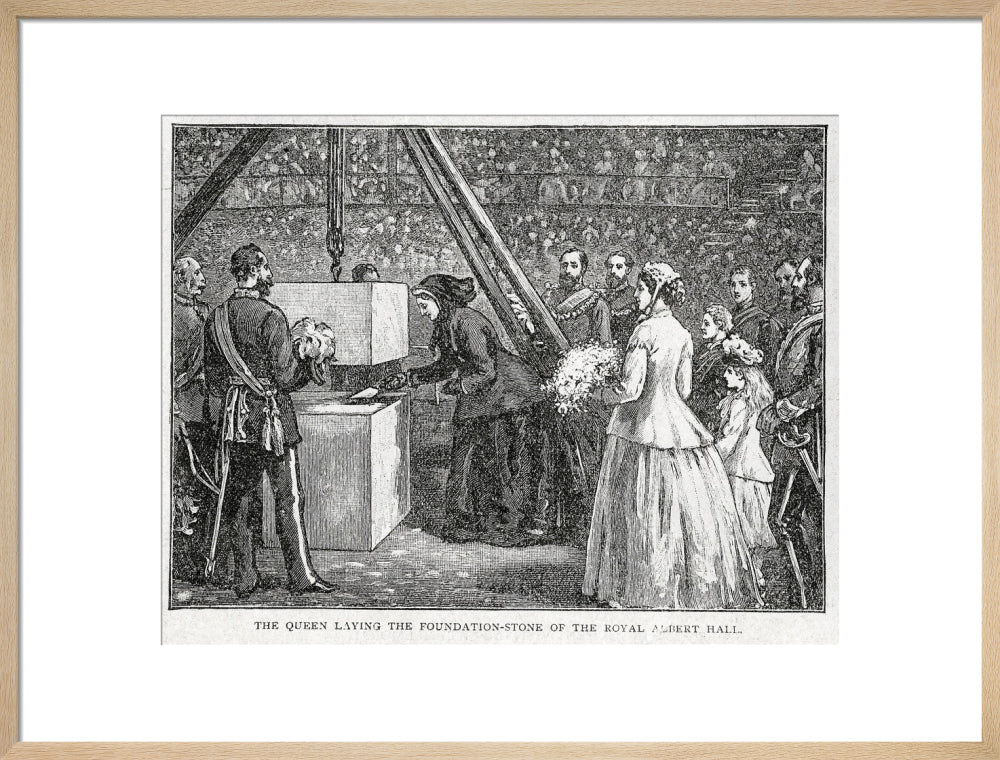 Close Up of Queen Victoria Laying the Hall's Foundation Stone Art Print - Image 36