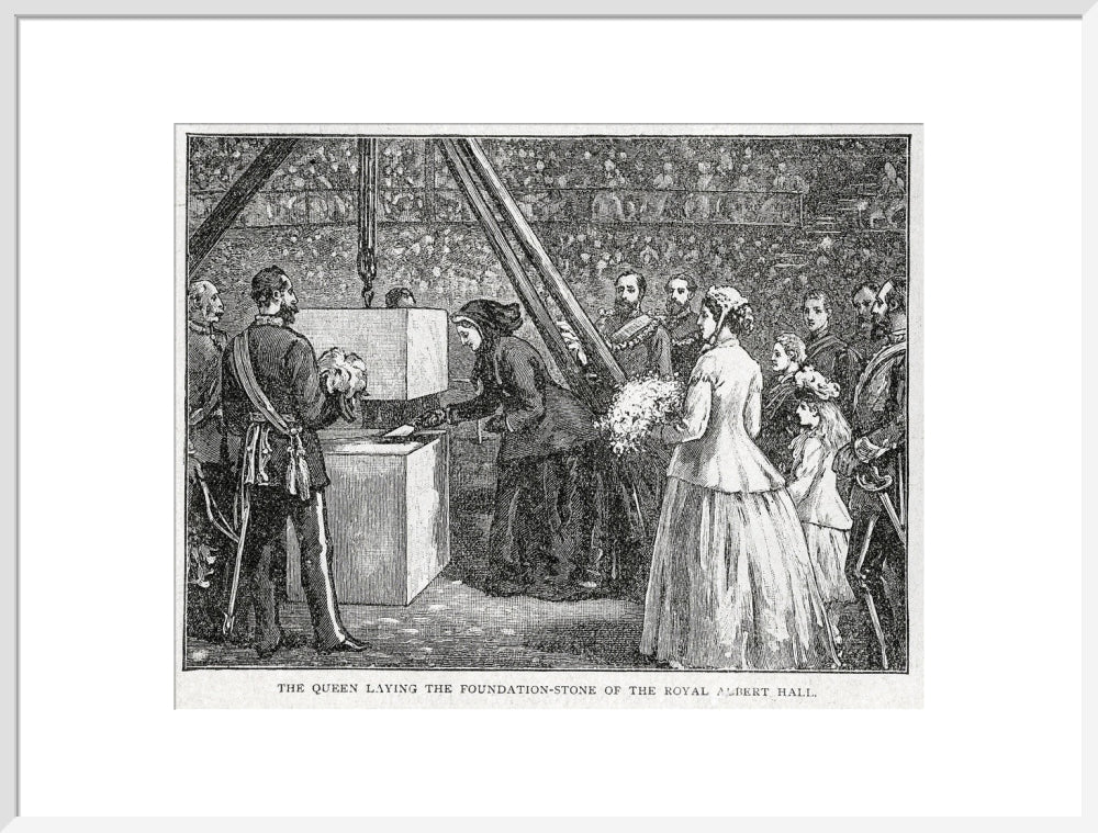Close Up of Queen Victoria Laying the Hall's Foundation Stone Art Print - Image 39