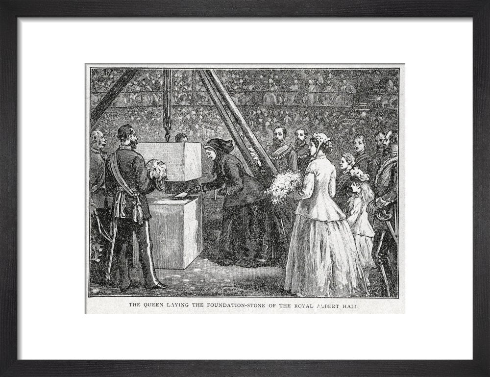 Close Up of Queen Victoria Laying the Hall's Foundation Stone Art Print - Image 4