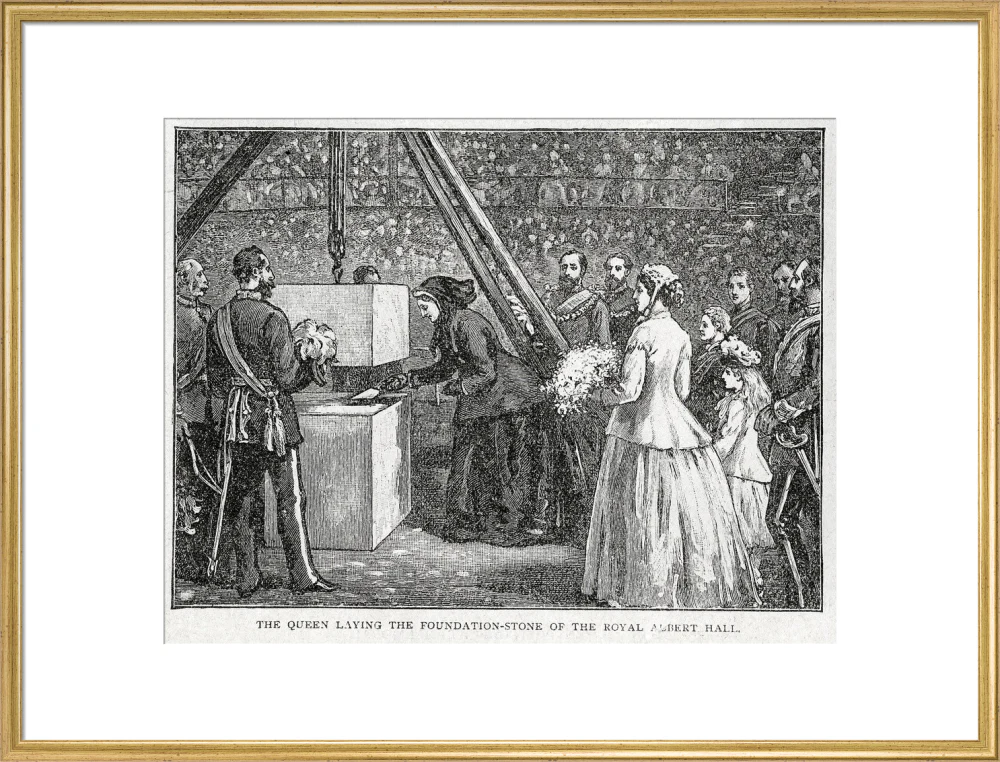 Close Up of Queen Victoria Laying the Hall's Foundation Stone Art Print - Image 40