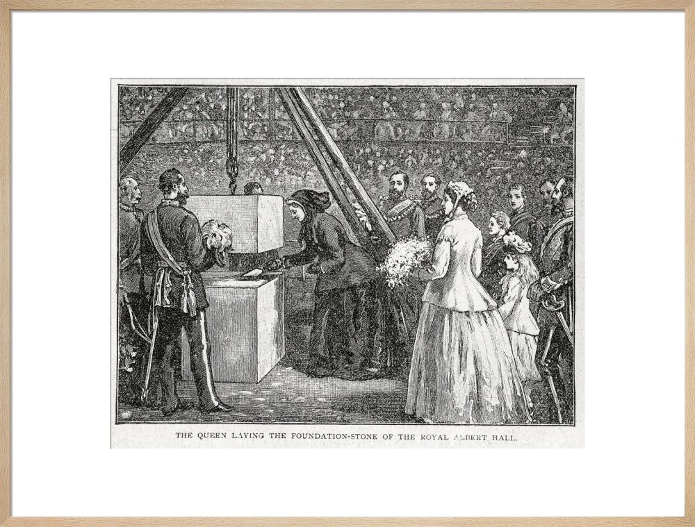 Close Up of Queen Victoria Laying the Hall's Foundation Stone Art Print - Image 41
