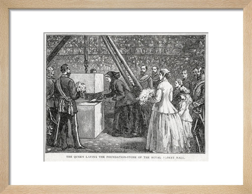 Close Up of Queen Victoria Laying the Hall's Foundation Stone Art Print - Image 7