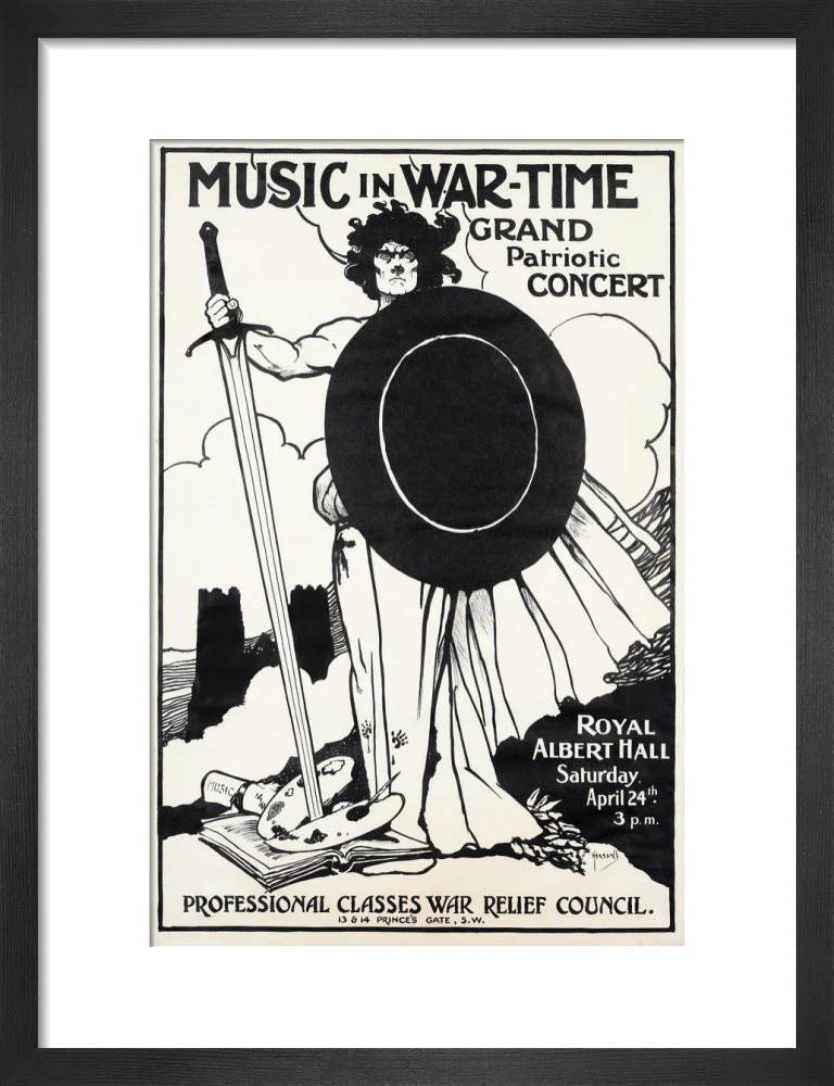 Grand Patriotic Concert, in aid of the Professional Classes War Relief Council and Recruiting Art Print - Image 4