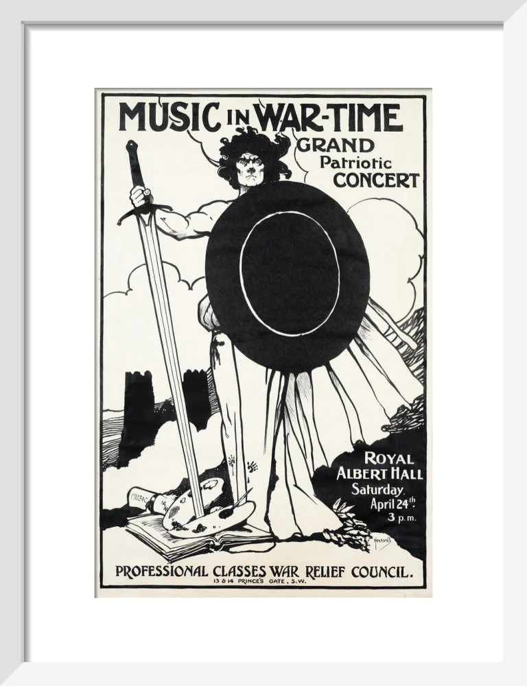 Grand Patriotic Concert, in aid of the Professional Classes War Relief Council and Recruiting Art Print - Image 5