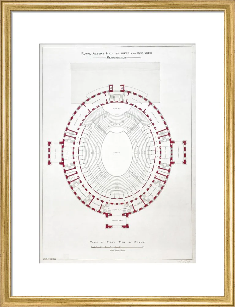 Building Drawing of the Royal Albert Hall Art Print - Image 11
