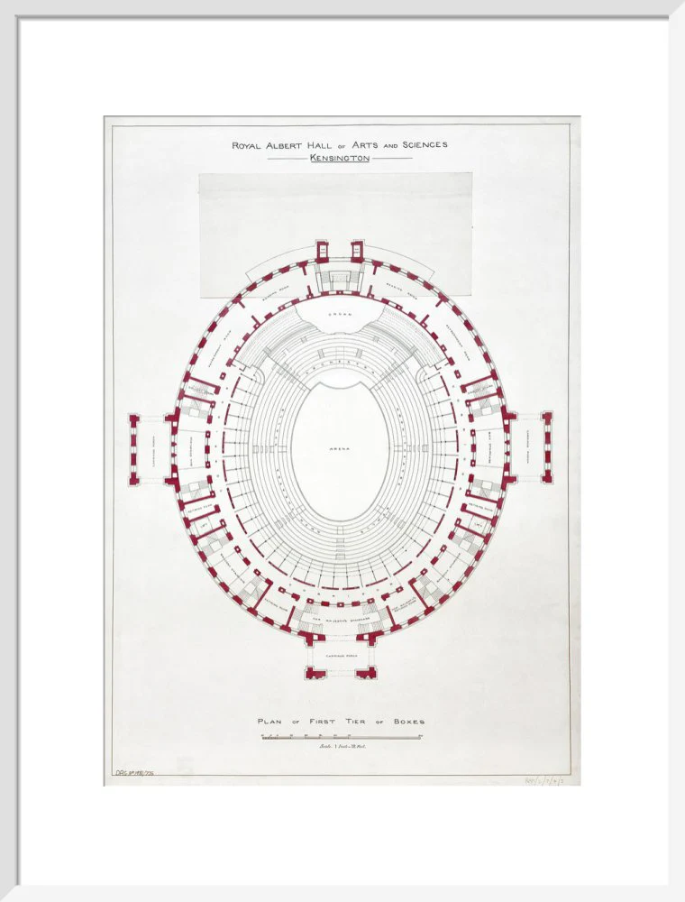 Building Drawing of the Royal Albert Hall Art Print - Image 15