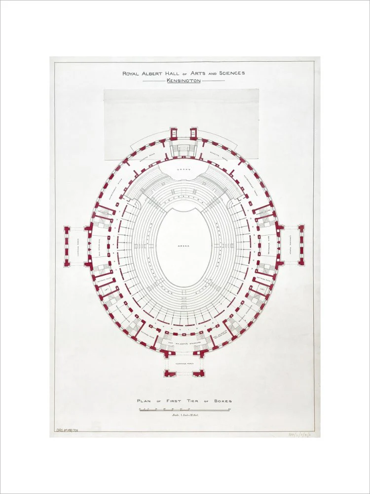 Building Drawing of the Royal Albert Hall Art Print - Image 18