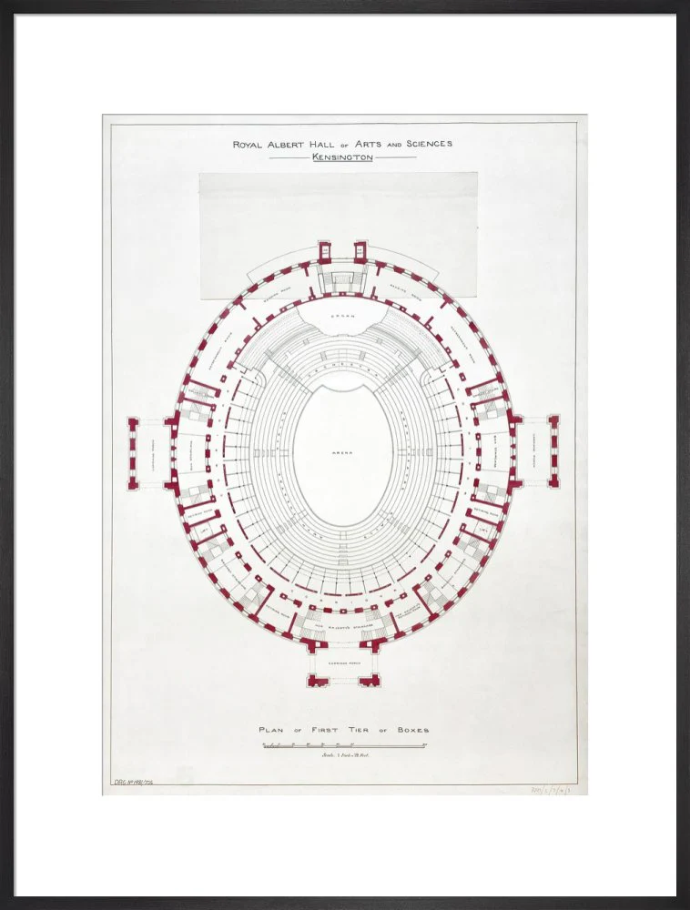 Building Drawing of the Royal Albert Hall Art Print - Image 19