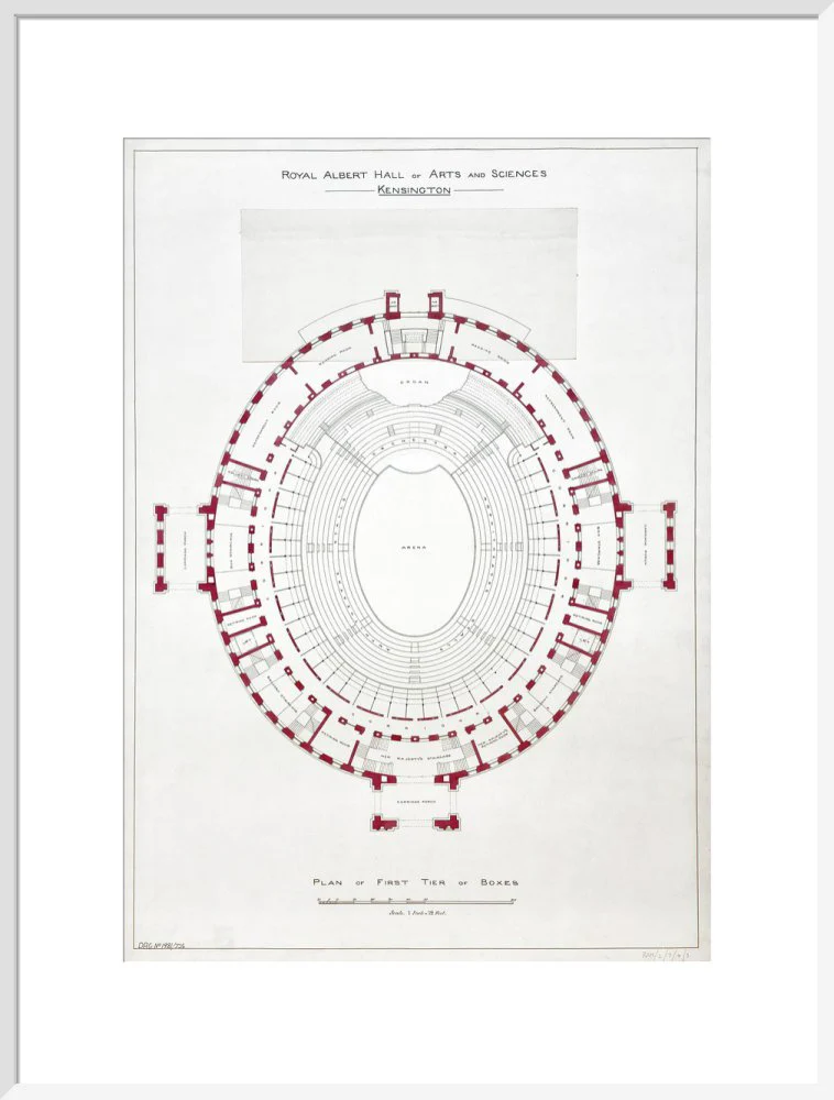 Building Drawing of the Royal Albert Hall Art Print - Image 20