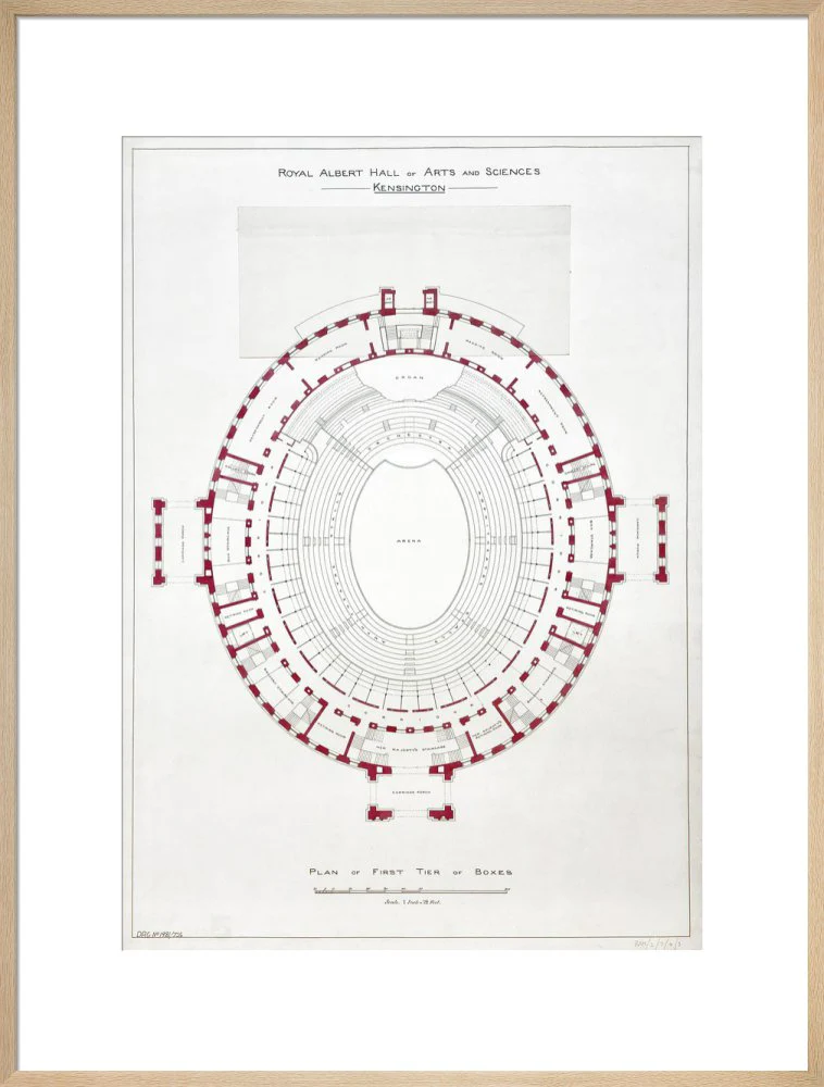 Building Drawing of the Royal Albert Hall Art Print - Image 22