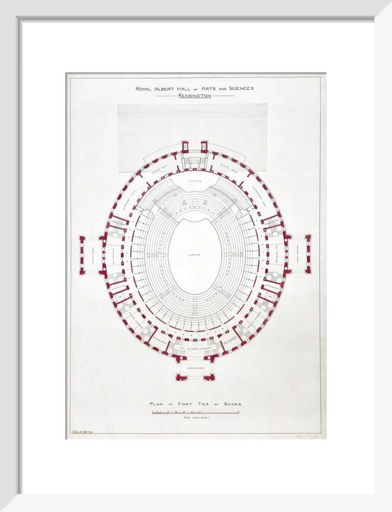 Building Drawing of the Royal Albert Hall Art Print - Image 24