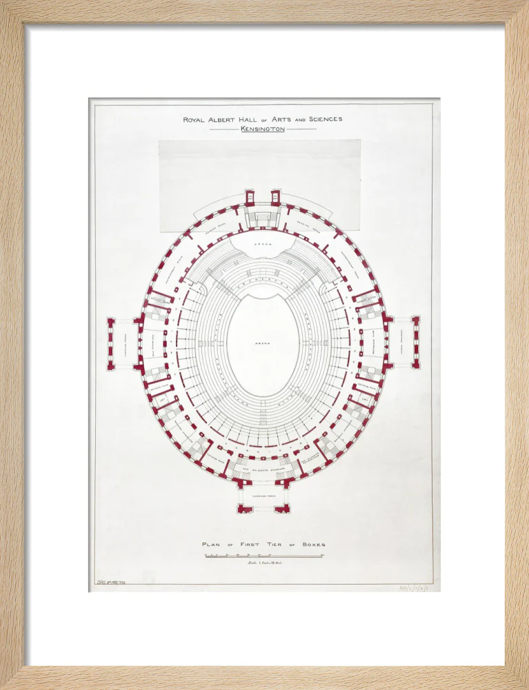 Building Drawing of the Royal Albert Hall Art Print - Image 26