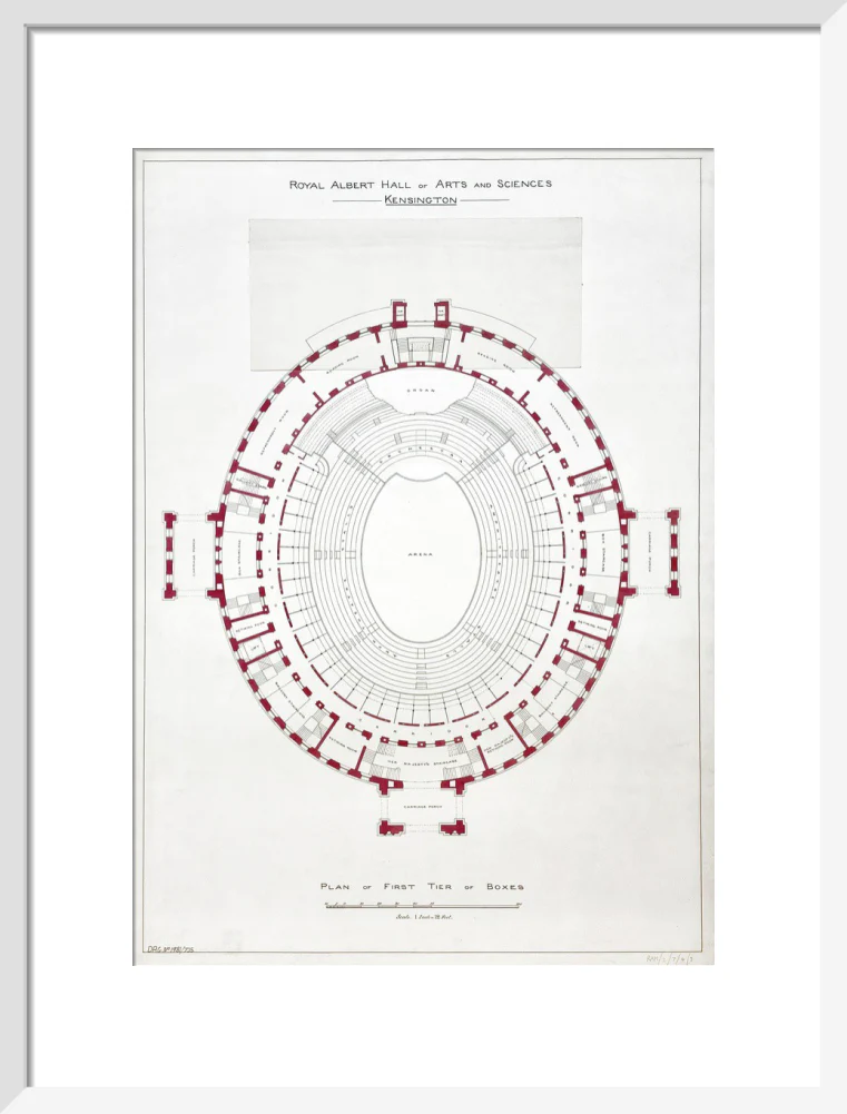 Building Drawing of the Royal Albert Hall Art Print - Image 29