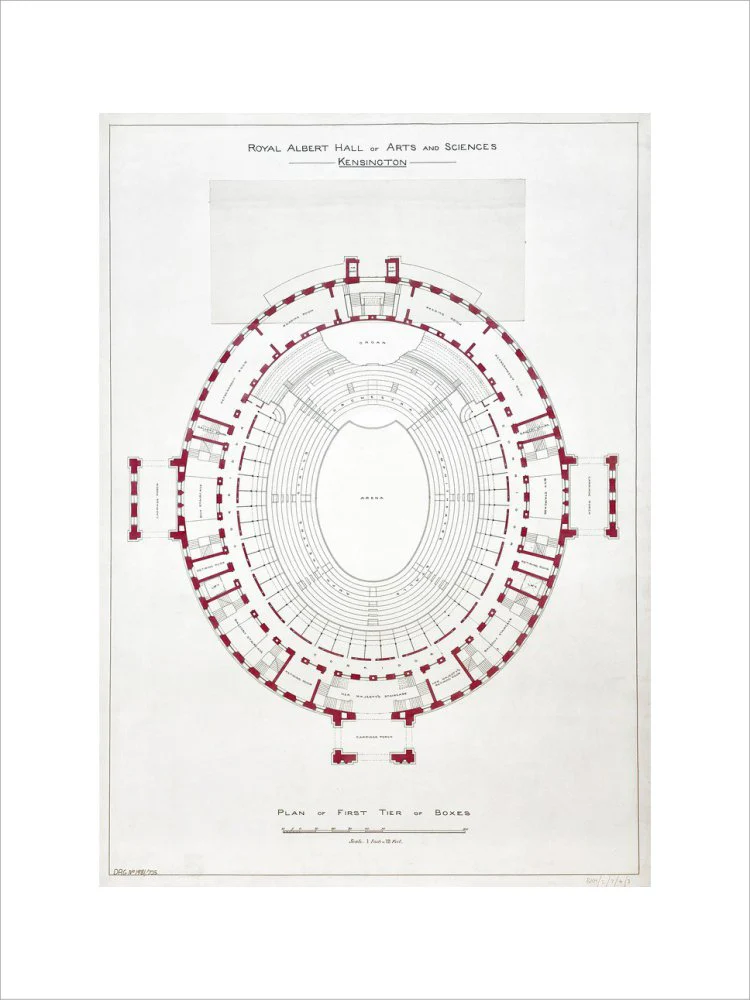 Building Drawing of the Royal Albert Hall Art Print - Image 3
