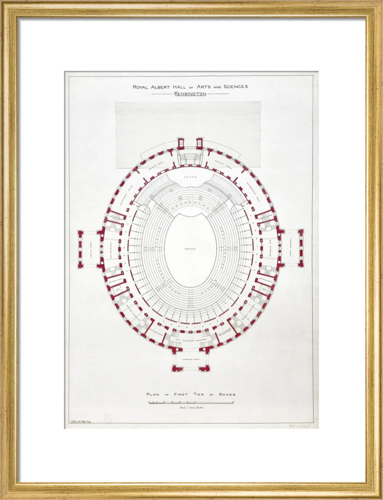 Building Drawing of the Royal Albert Hall Art Print - Image 30