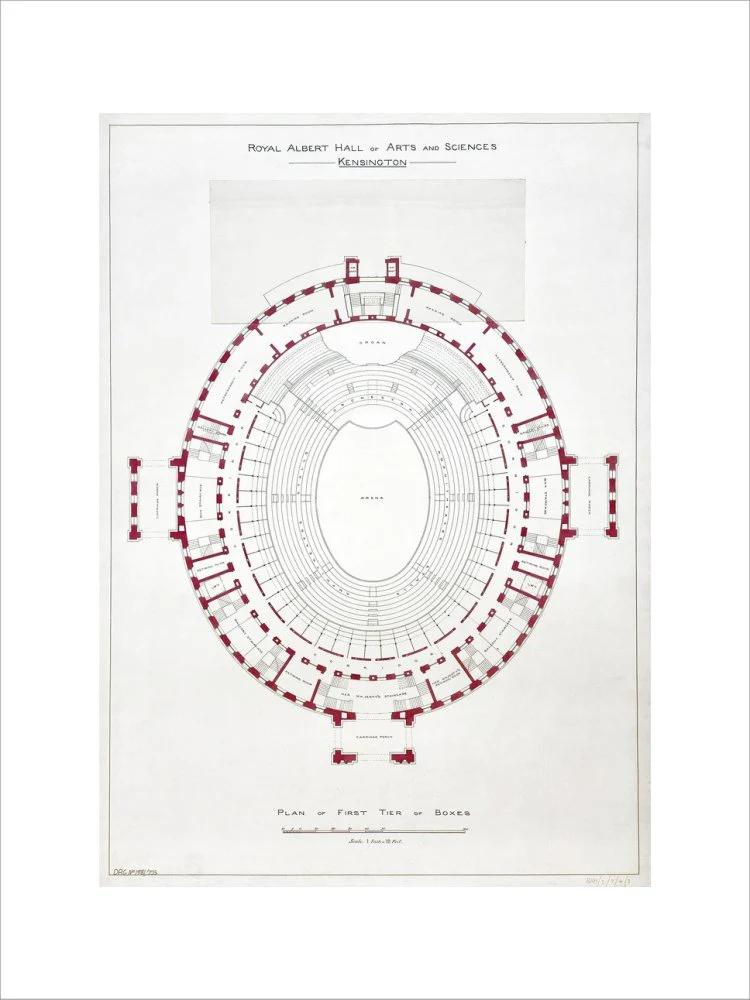Building Drawing of the Royal Albert Hall Art Print - Image 32