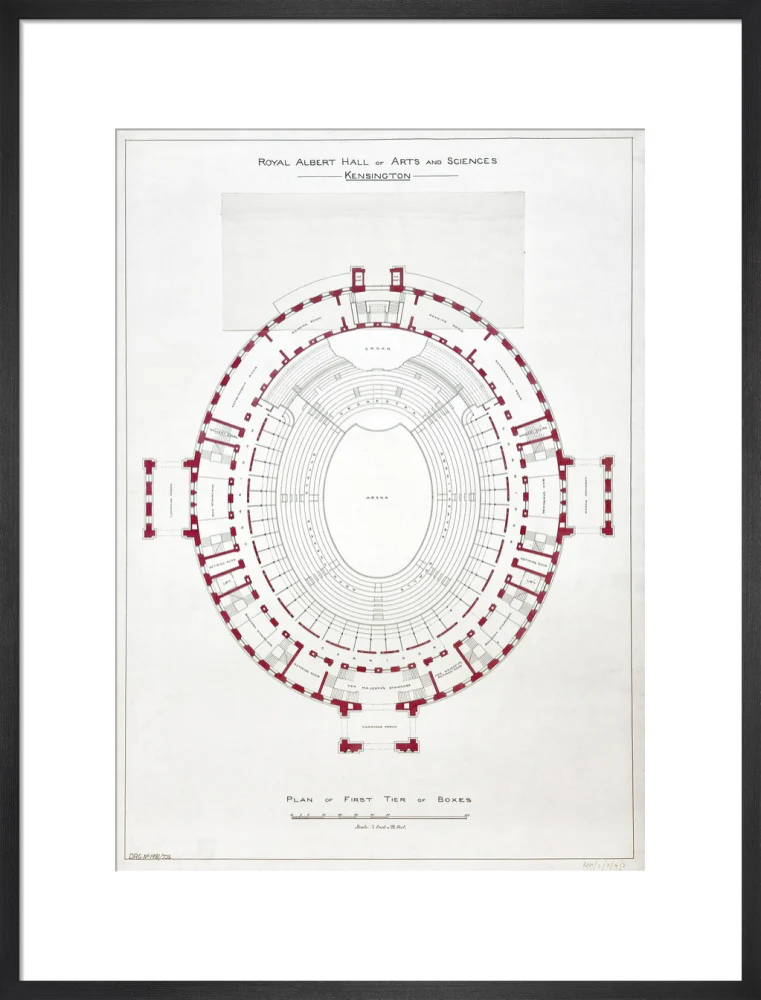 Building Drawing of the Royal Albert Hall Art Print - Image 33