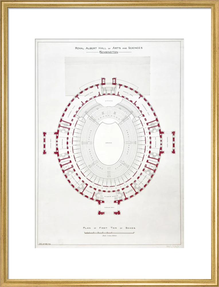 Building Drawing of the Royal Albert Hall Art Print - Image 35