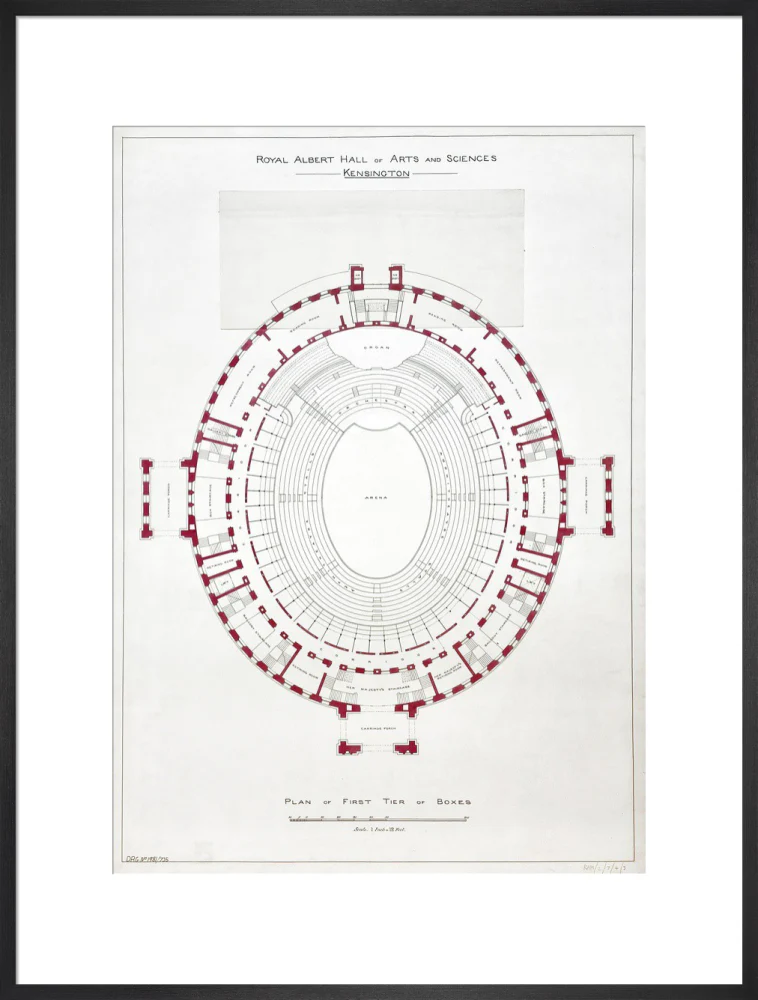 Building Drawing of the Royal Albert Hall Art Print - Image 38