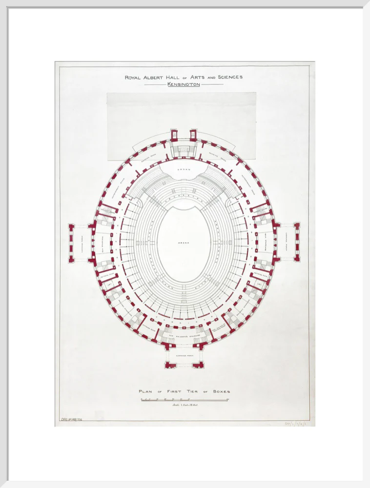 Building Drawing of the Royal Albert Hall Art Print - Image 39