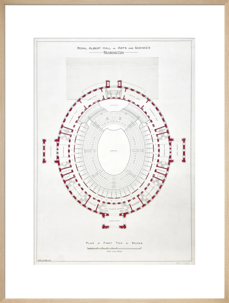 Building Drawing of the Royal Albert Hall Art Print - Image 41