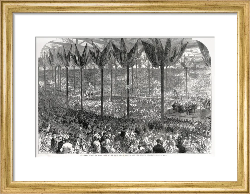 Queen Victoria laying the Hall's Foundation Stone Art Print - Image 6