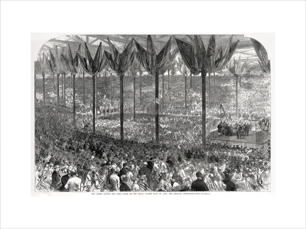 Queen Victoria laying the Hall's Foundation Stone Art Print - Image 8